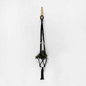 Hanger Macramê Suporte para Plantas Bolinhas Preto!