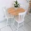 Conjunto Mesa de Jantar Industry 3 Lugares Redondo Natural Pés Brancos com 3 Cadeiras Brasileiras Brancas!